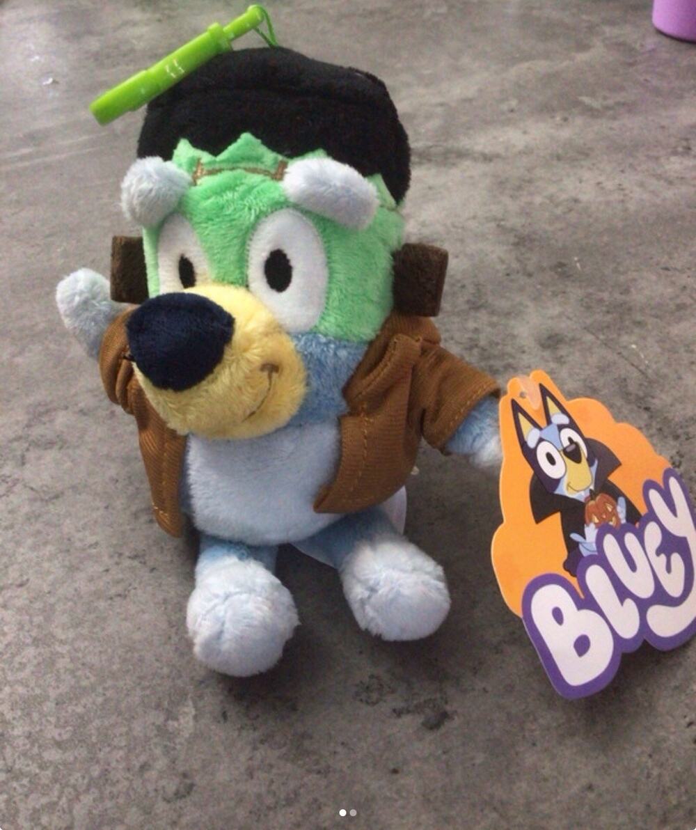Bluey Halloween Plush Bag Clip Frankenstein Monster Keychain Stuffed Animal